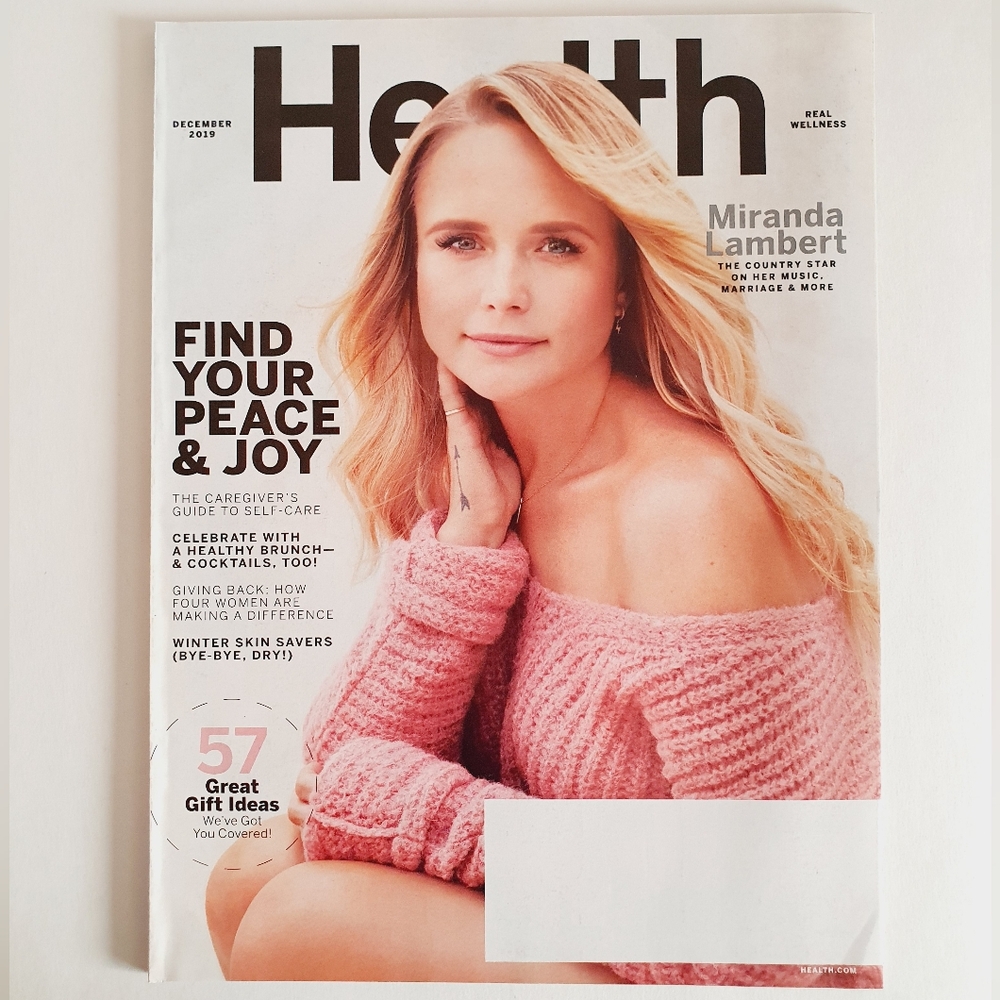 Health Magazine December, 2019 - Miranda Lambert Find Your Peace and Joy